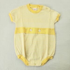 Vintage Yellow Striped Baby Romper